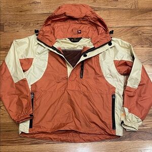 Golite Rust and Beige Windbreaker Jacket small